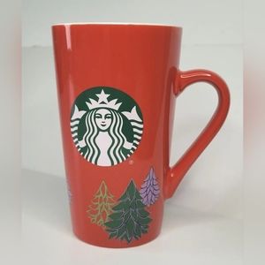 Starbucks Red Holiday Season Christmas Trees Tall Coffee Mug